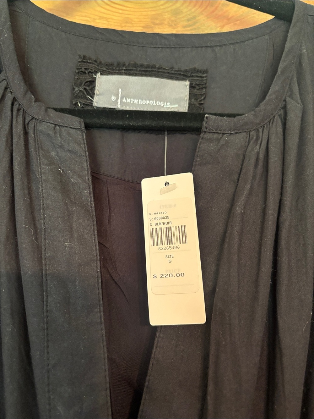 Anthropologie Black Eyelet Tiered V‑Neck Maxi Dress - Picture 6 of 6